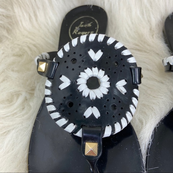 Jack Rogers black & white plastic sandals 5 - Picture 2 of 5